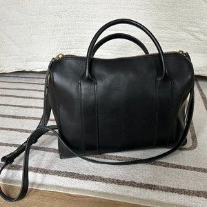 Black leather Madewell Prague Satchel